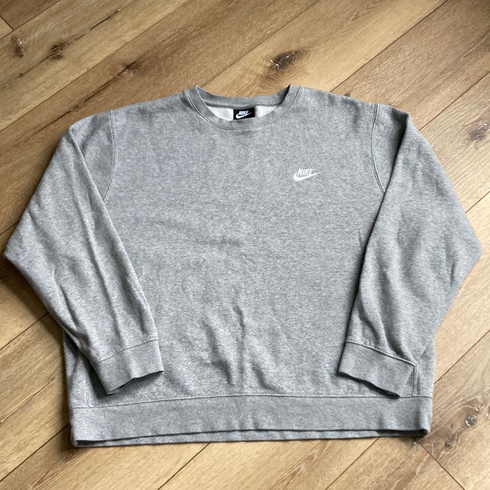 Vintage Nike Embroidered Swoosh Sweatshirt Adult XL Gray Mens